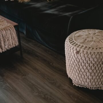 Large Macrame Puff - 2